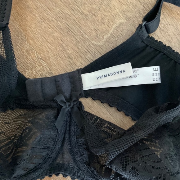 Black PRIMA DONNA  Divine Seamless Lace Bra Worn once SZ 32E - Picture 4 of 4